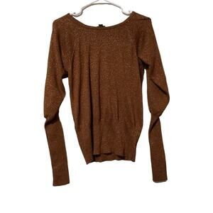 Worthington Light Weight Long Sleeve Bronze Brown Sweater W/ Sparkle Size Large